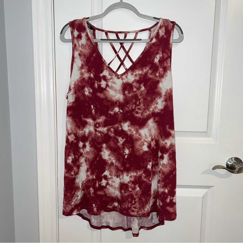 George Tie-Dye Tank Top - Pink & White